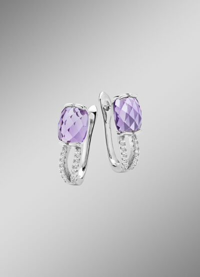 Funkelnde Eleganz: Ohrstecker mit echt Amethyst- 