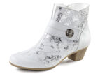 ELENA EDEN, elegante Damen-Stiefeletten, Weite G, mit herausnehmbarem Fußbett EISGRAU-SILBER