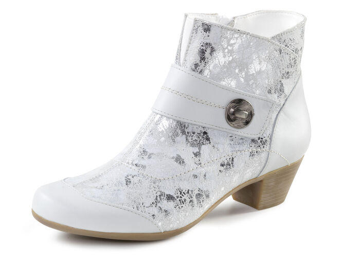ELENA EDEN, elegante Damen-Stiefeletten, Weite G, mit herausnehmbarem Fußbett EISGRAU-SILBER