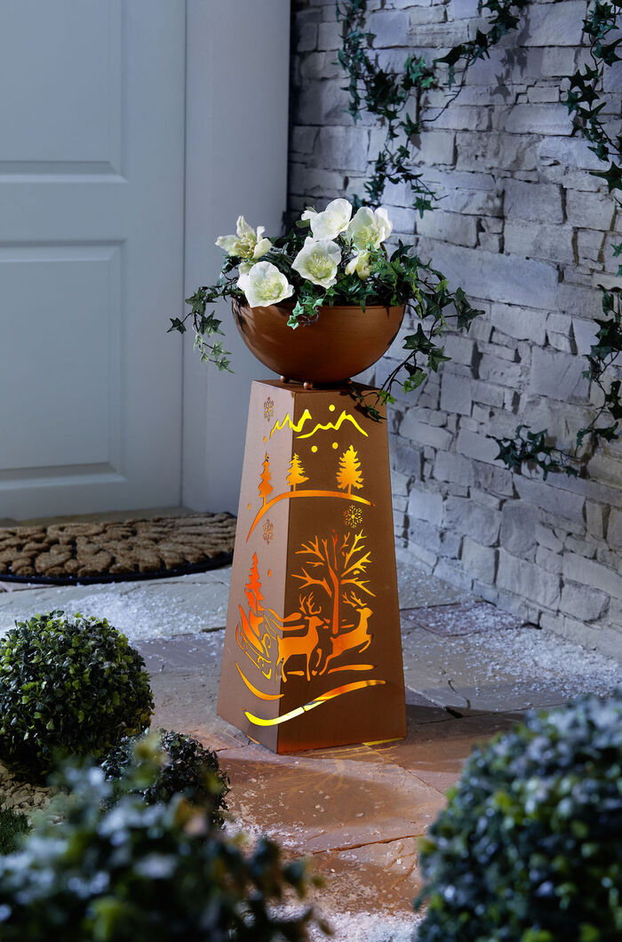 Dekos&auml;ule aus Metall in Rostoptik 