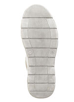 Gemini Schn&uuml;r-Bootie aus weichem Rind-Nappaleder WEISS-TAUPE