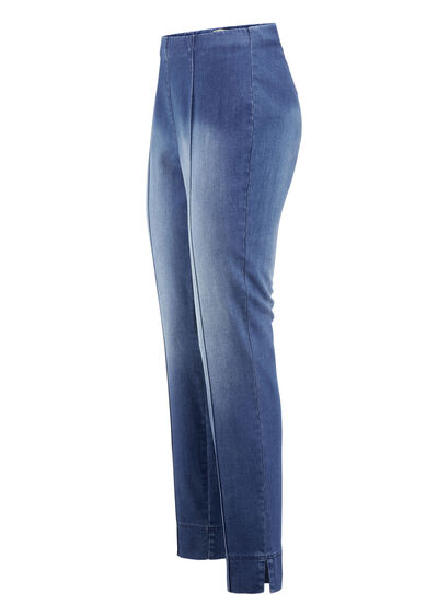 Jeans mit abgesteppten Biesen  