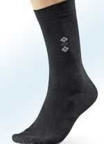 Achterpack Socken mit flachgen&auml;hter Spitze 4x SCHWARZ MIT MOTIV, 4x UNI SCHWARZ
