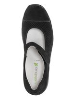 Waldl&auml;ufer Spangenschuh aus teilweise gelochtem Leder SCHWARZ