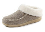 Laurina Hausschuh mit kuscheligem Plüschkragen TAUPE
