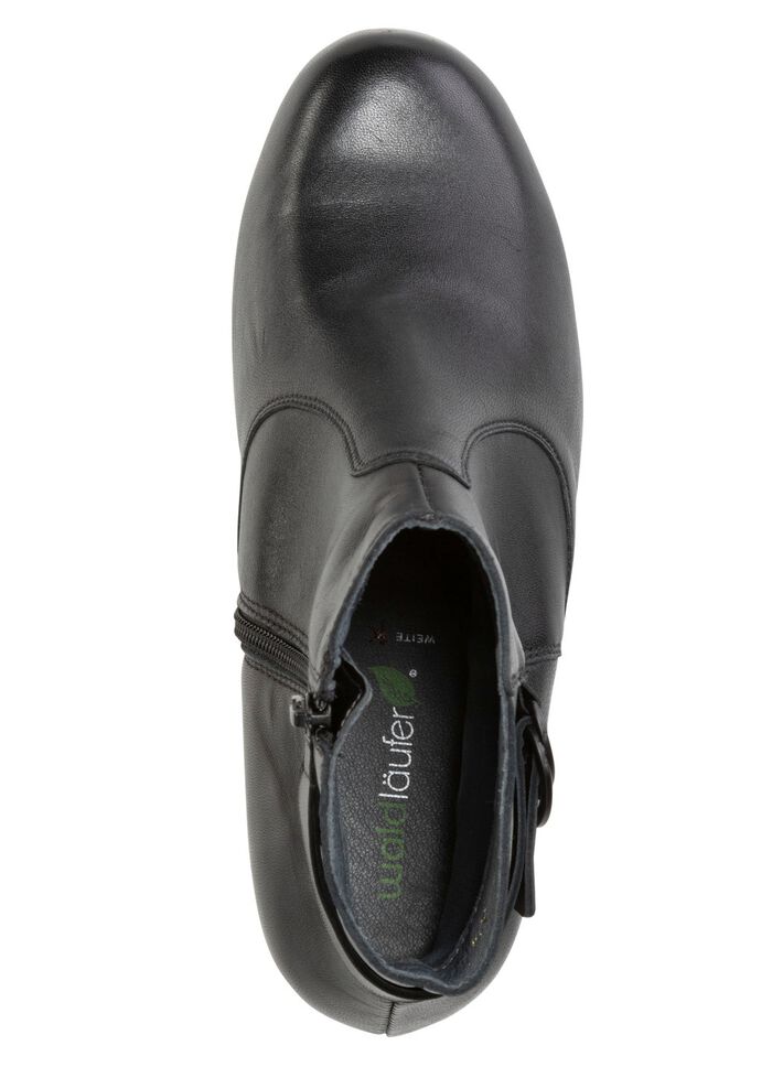 Waldl&auml;ufer, bequeme Damen-Stiefeletten, Weite K, mit herausnehmbarem Fu&szlig;bett SCHWARZ