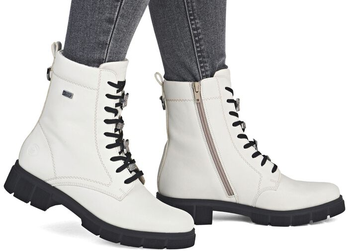Remonte, schicke Damen-Stiefeletten, Winterschuhe, Weite G, mit Rei&szlig;verschluss NATURWEISS