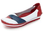 Gemini, klassische Damen-Slipper, Weite G, mit herausnehmbarem Fu&szlig;bett WEISS-ROT-MARINE