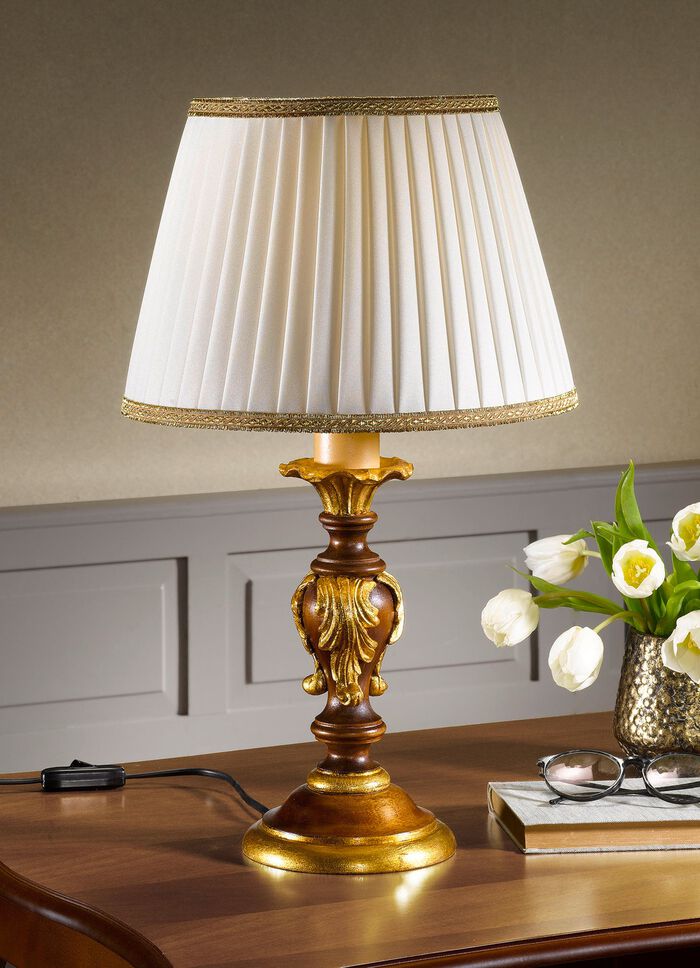 Tischleuchte mit echt Blattgold 