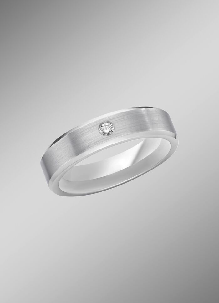 Mattierter Trauring in Silber 925/- fein 