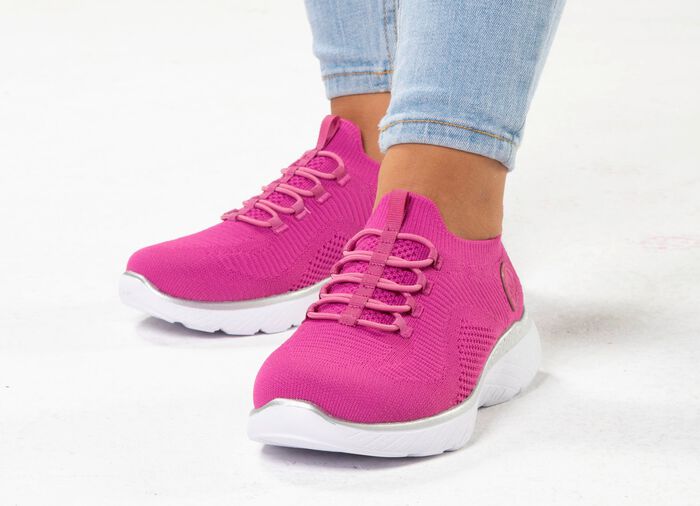 Rieker, leichte Damen-Sneaker, Weite G, mit MemoSoft-Textileinlage PINK
