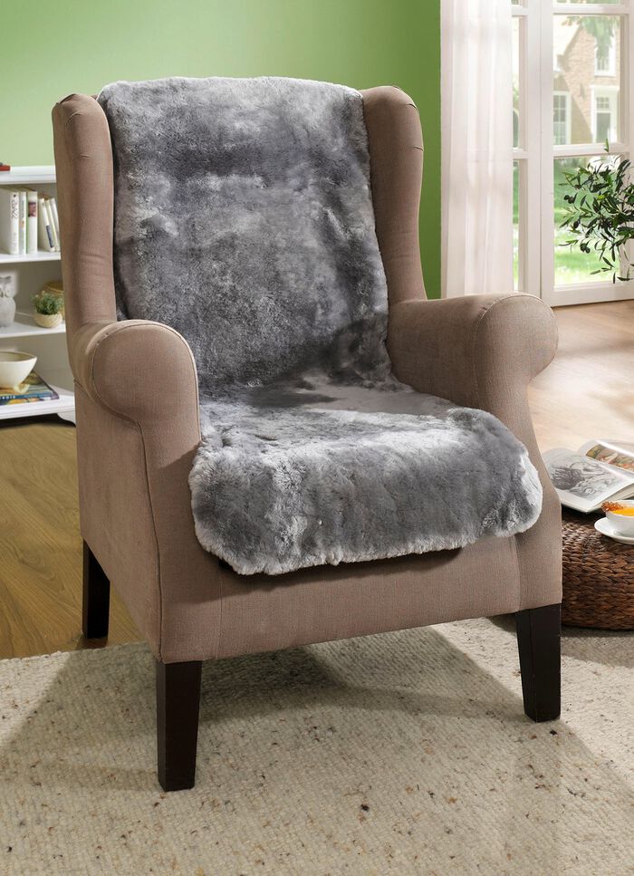 Wohlig weiche Lammfell-Sesselschoner ANTHRAZIT