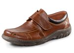 GINO GALANTE Slipper aus genarbtem Rind-Nappaleder COGNAC