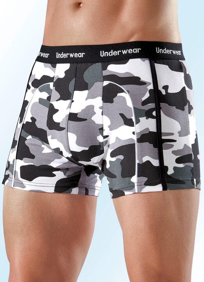 Dreierpack Pants mit Camouflage-Dessin 