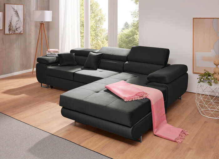 Polstermöbel mit Funktion und verstellbaren Kopfstützen ANTHRAZIT