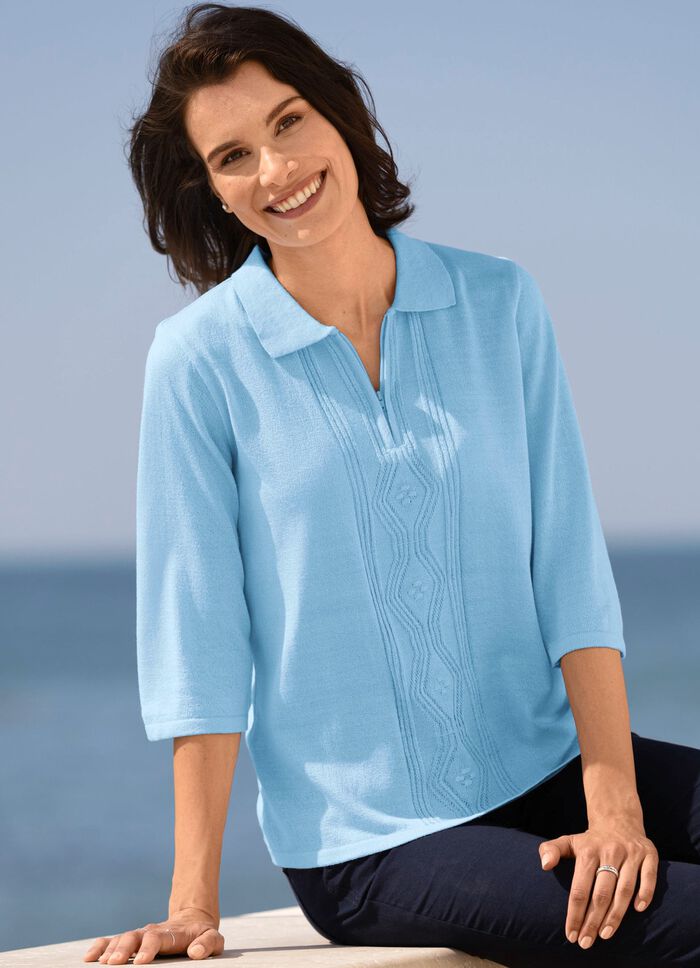 Pullover aus Fris&eacute;garn BLEU