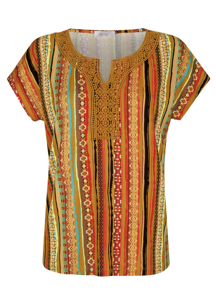 Shirt mit H&auml;kelspitzenbesatz 