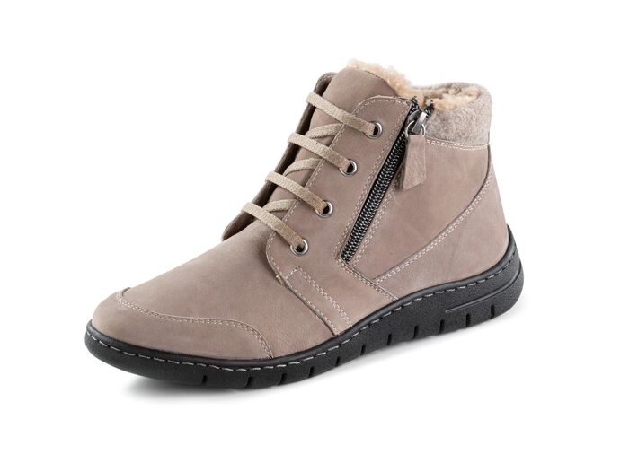 ELENA EDEN, gef&uuml;tterte Damen-Boots, Winterschuhe, Weite H, mit herausnehmbarem Fu&szlig;bett TAUPE