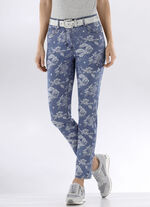 Jeans mit floraler Dessinierung JEANSBLAU-BLAU