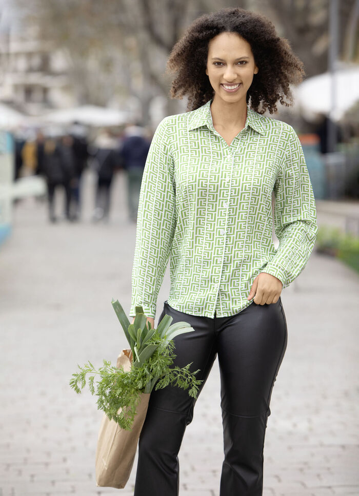 Bluse mit Hemdkragen 