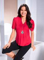 Shirt-Tunika mit Puff&auml;rmelchen ROT