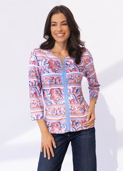 Shirtjacke mit durchgehendem Rei&szlig;verschluss  