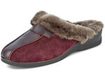 ELENA EDEN Pantoffel mit echtem Lammfellfutter BORDEAUX-BRAUN