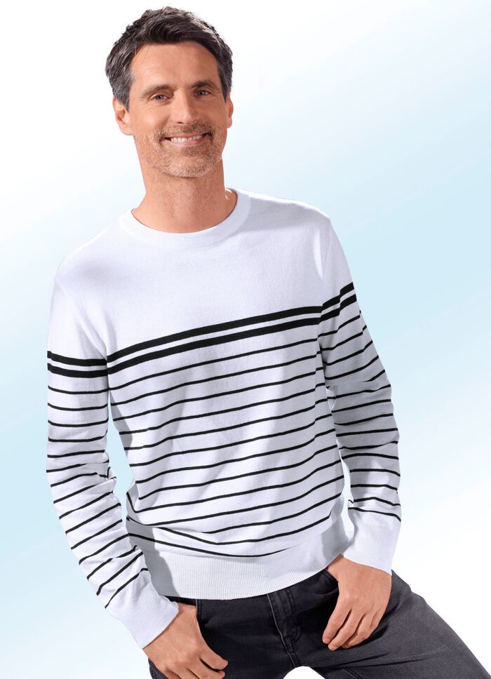 Rundhalspullover in 3 Farben WEISS