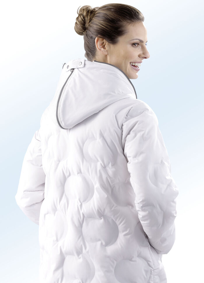 Funktions-Kurzmantel mit Rippenstrickkragen 