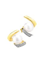 Ohrstecker mit S&uuml;&szlig;wasser-Zuchtperlen und synth. Zirkonia 