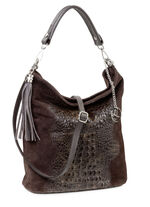 Laurina Tasche aus Kalb-Veloursleder  MOKKA