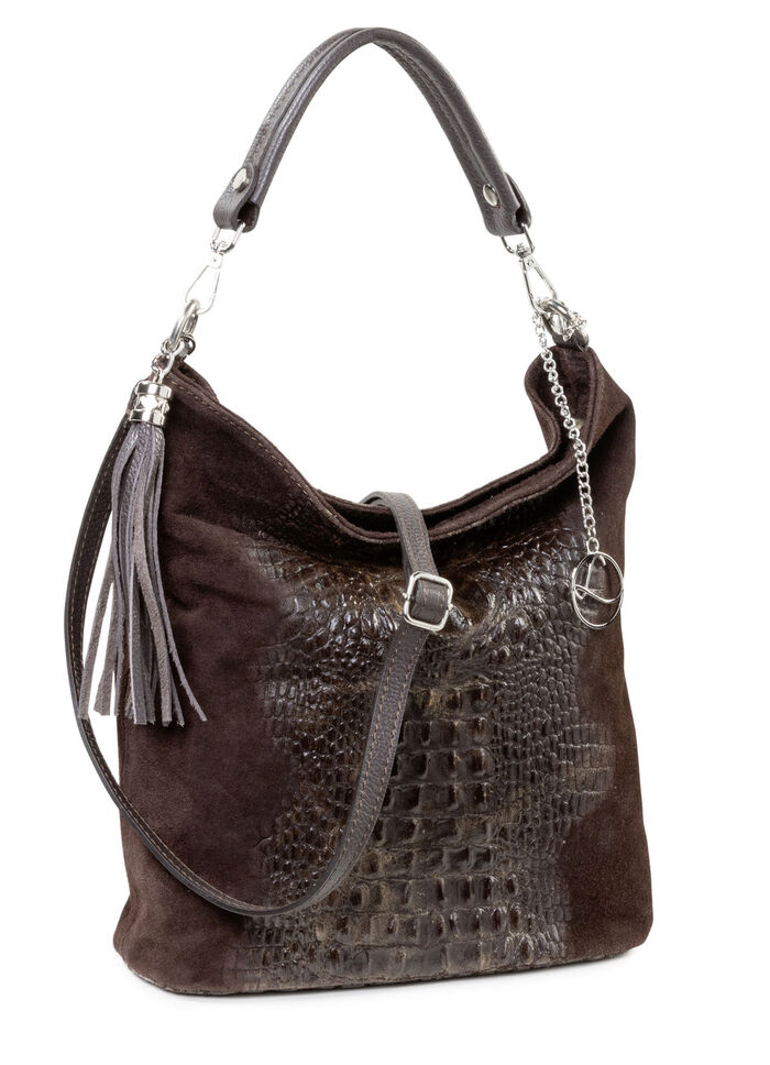 Laurina Tasche aus Kalb-Veloursleder  MOKKA