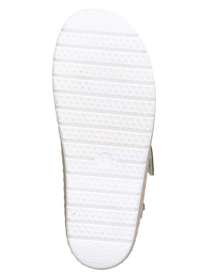 ELENA EDEN, bequeme Damen-Pantoletten, Weite H, mit herausnehmbarem Fußbett TAUPE