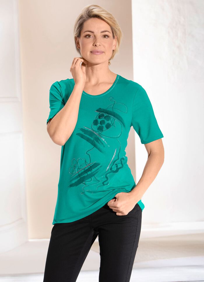 Shirt mit Flatlock-Naht  PETROL