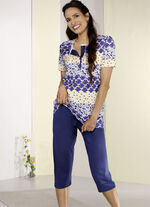 Schlafanzug mit Modal, Knopfleiste und kurzen &Auml;rmel 