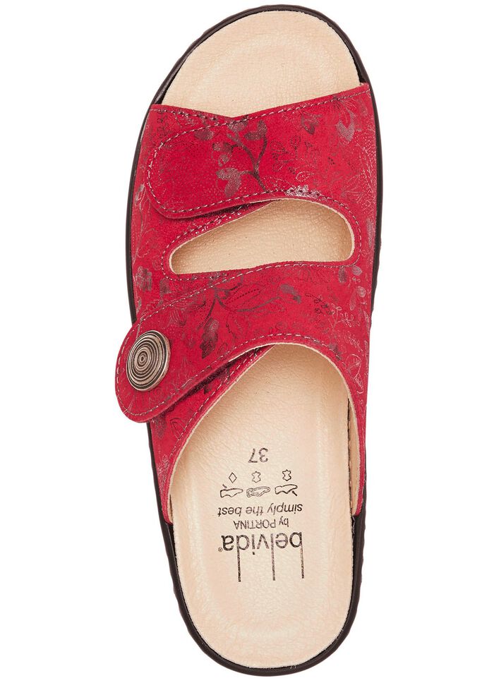 ELENA EDEN, klassische Damen-Pantoletten, Weite H, mit herausnehmbaren Fu&szlig;bett ROT