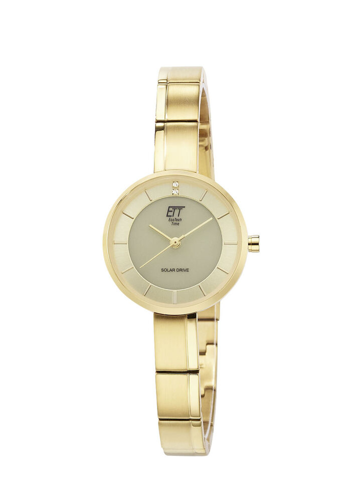 ETT-Solar-Damenuhr mit Edelstahlbandgeh&auml;use 