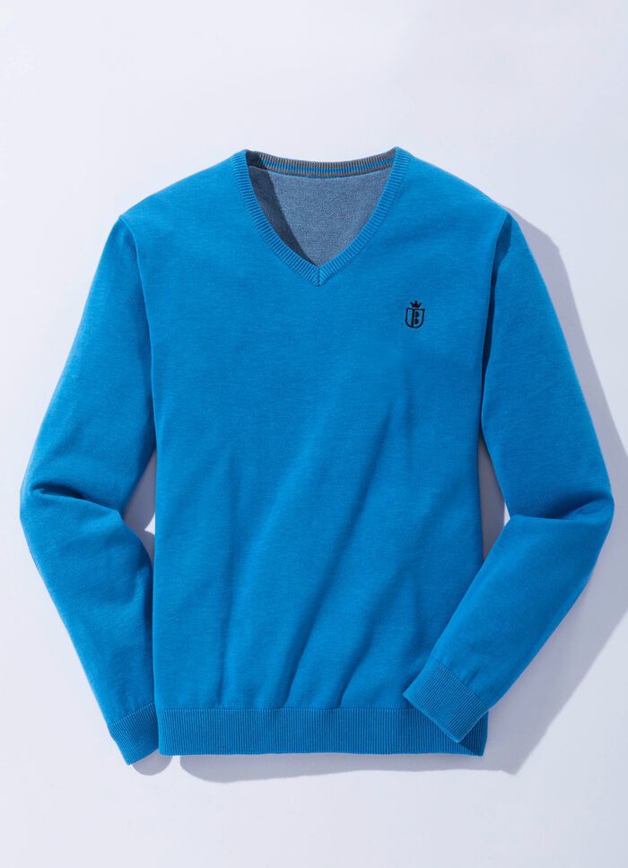 Modischer V-Pullover in 6 Farben 