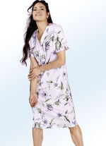 Zweierpack Nachthemden mit Knopfleiste, Paspel sowie abgerundetem Schlitz 