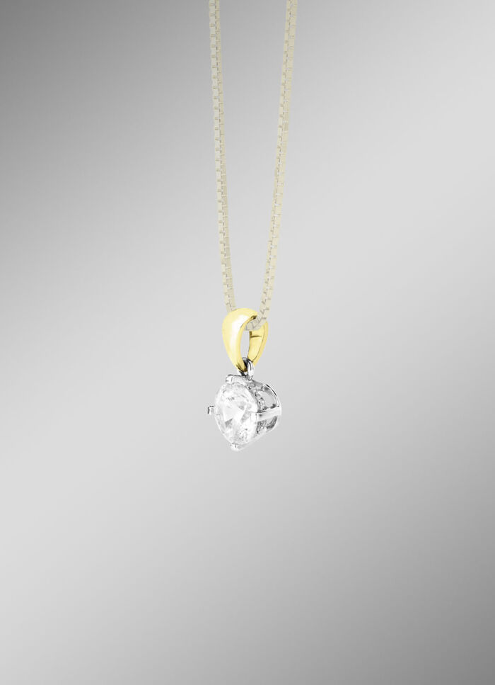 Solit&auml;r-Anh&auml;nger in Bicolor mit Brillant 