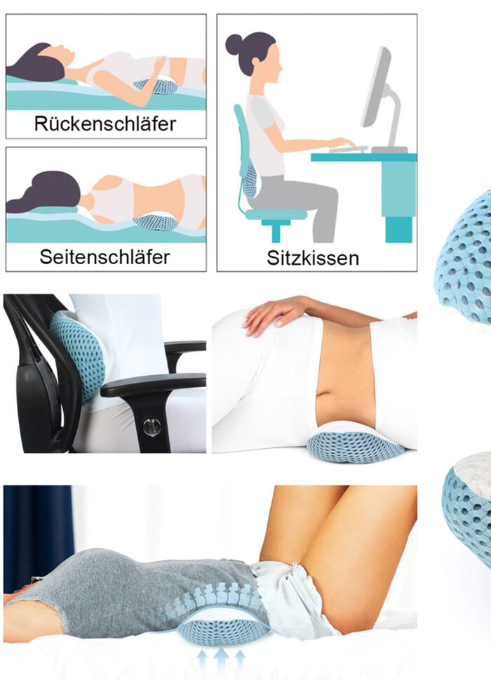 Lendenkissen 3-in-1 &ndash; entspannt sitzen und schlafen 
