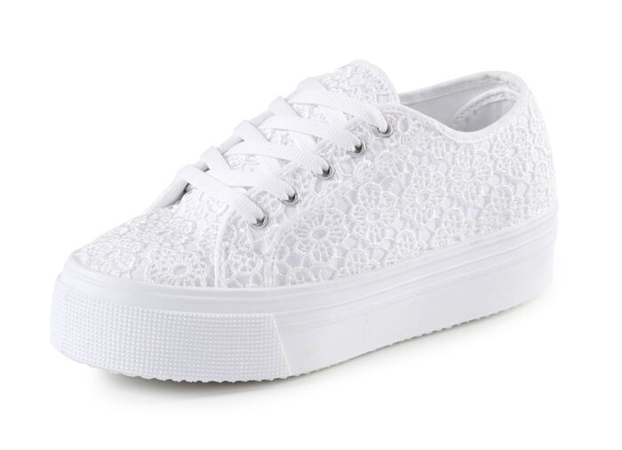 Elegante Damen-Schn&uuml;rschuhe, mit herausnehmbarem Fu&szlig;bett WEISS