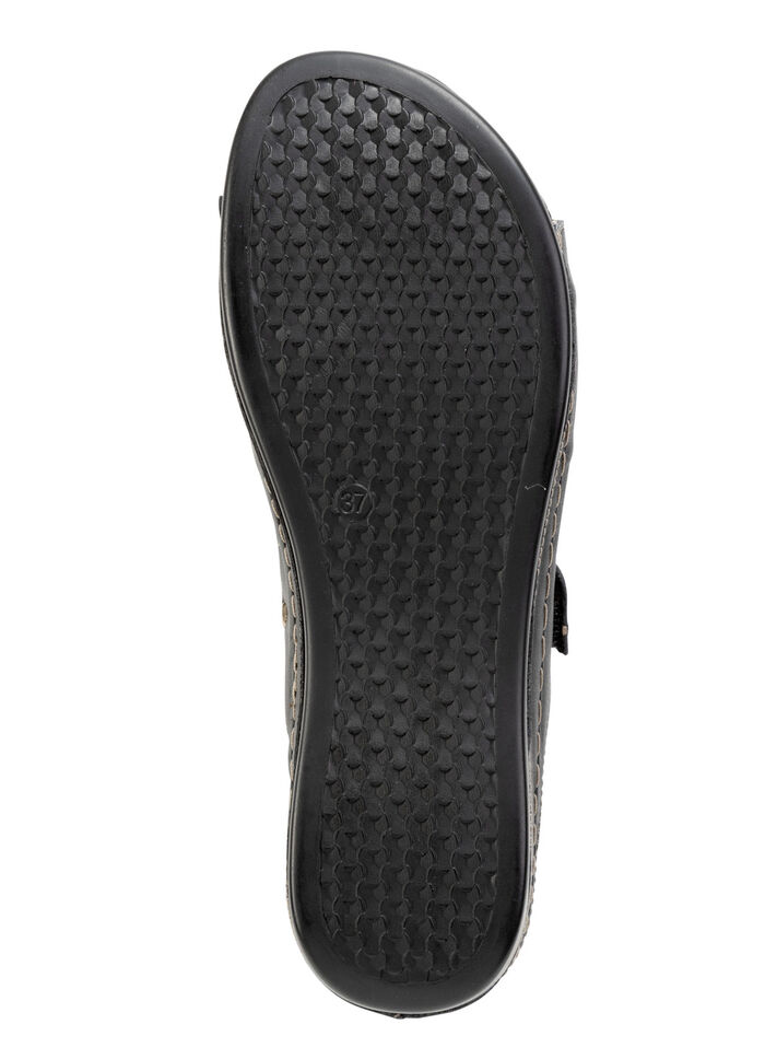 ELENA EDEN Pantolette aus Nappaleder mit Kontrast-Durchzügen SCHWARZ