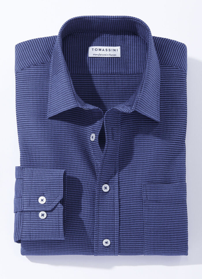 Hemd in 4 Farben mit Brusttasche DUNKELBLAU