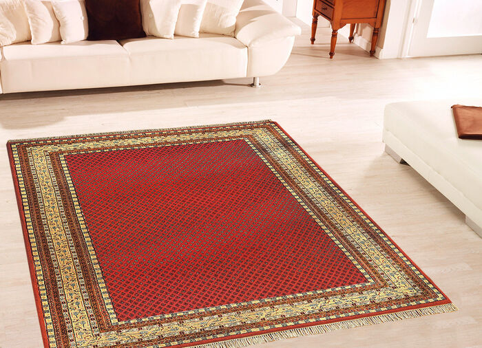 Br&uuml;cken und Teppiche aus 100% Schurwolle ROTGRUNDIG