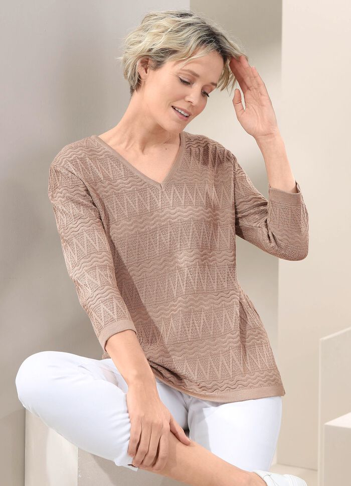 Pullover mit dezentem Glanz 