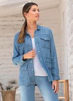 Blusenjacke mit aparter Kragenl&ouml;sung 