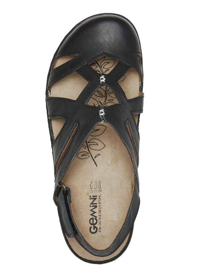 Gemini Sandale aus schattiertem Rind-Nappaleder SCHWARZ