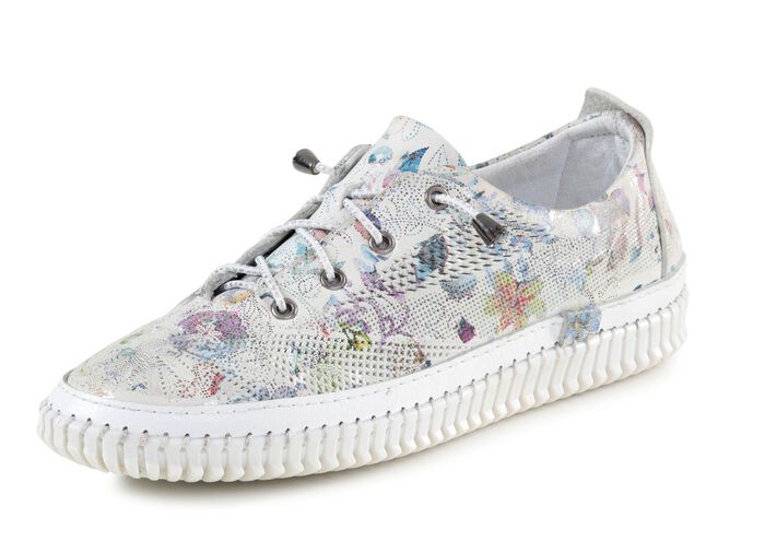ELENA EDEN Sneaker mit Zier-Perforation EISGRAU-BUNT