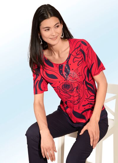 Shirt mit rundem Halsausschnitt in 2 Farben 